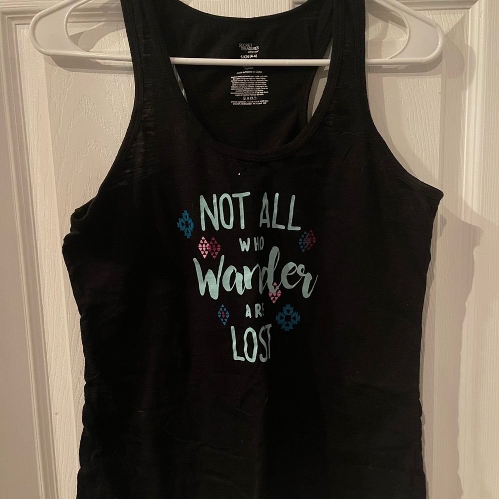 Women's Black Graphic Tank Top